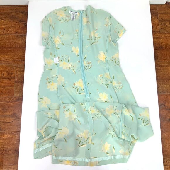 Vintage 100% Silk Maxi Floral Romantic Cottagecore Dress By Rena Rowan Sz 14P - Picture 16 of 16